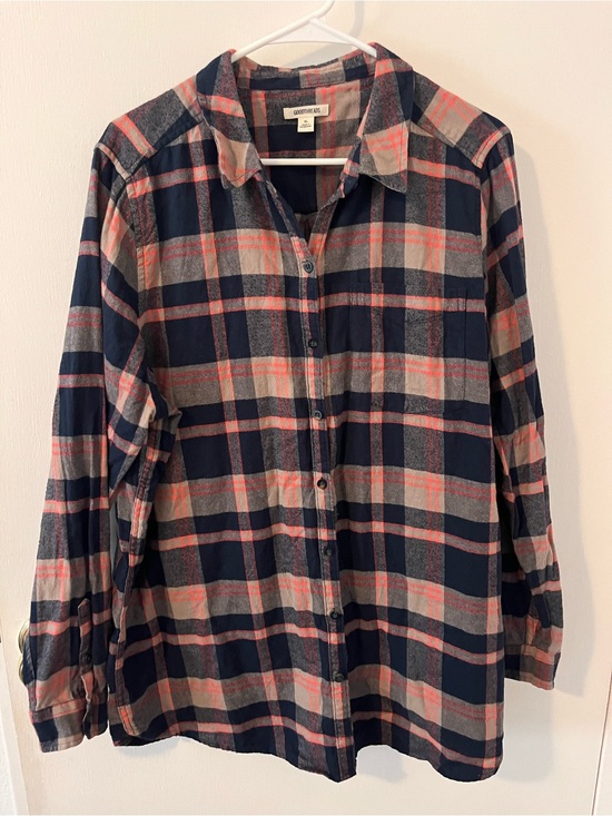Goodthreads Other - Goodthreads Men’s Flannel Button Down Shirt Navy Blue Plaid Size XL